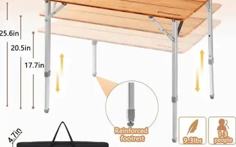 KingCamp Bamboo Folding Table