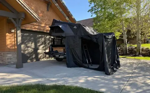 Overland set up - roof top tent, annex, and rack