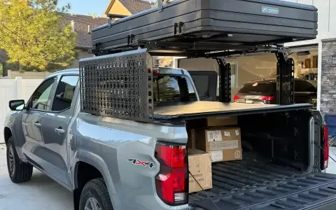 Overland set up - roof top tent, annex, and rack