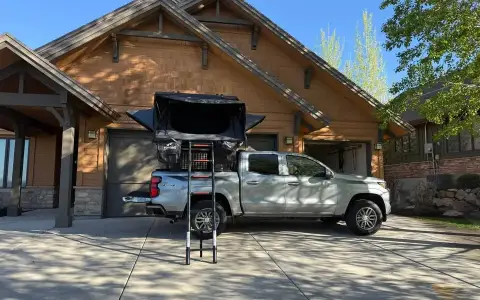 Overland set up - roof top tent, annex, and rack